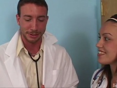 Hawt blonde legal age teenager acquires bumpers and cookie rubbed by doctor