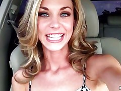 This hawt playgirl entered a sexshop and found a worthy vibrator. She doesn't waste time and starts playing with her pussy using her new toy in the car. Look at that cunt, will she get the real thing after playing and getting wet? Is a guy going to fill her twat with his shlong and maybe with some hawt semen?